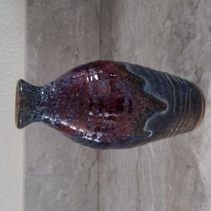 Signed Art Pottery -- Gorgeous & Unique Lava Glazed Vase